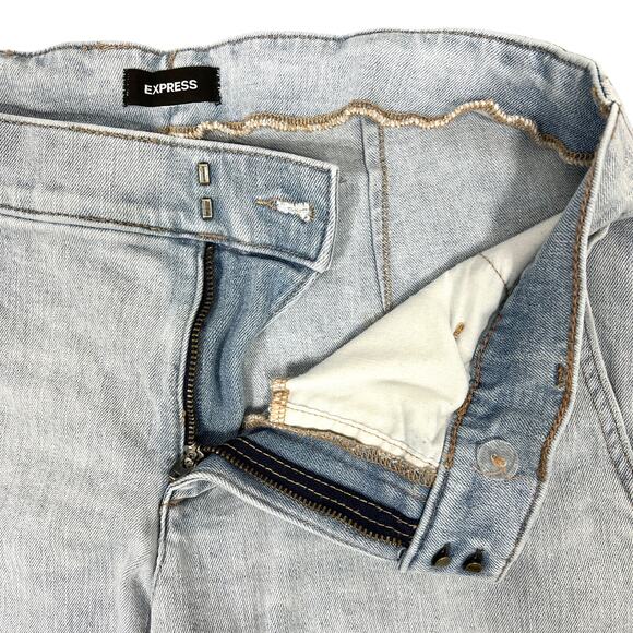 Express 70s Flare Jeans Women's 8R Light Wash Denim Trouser Hippie Boho Stretch - Picture 4 of 11